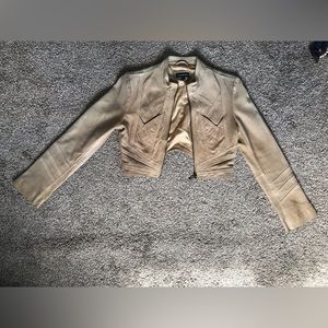 Cropped BeBe Suede Leather Jacket Size Small